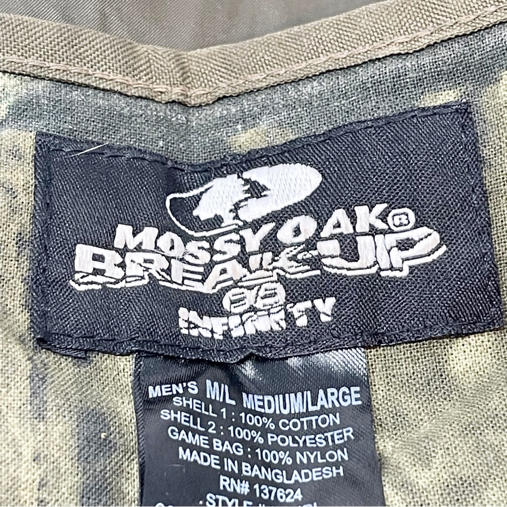 MOSSY OAK Men’s BREAKUP INFINITY Camp Hunting Vest Camo Mesh Game Pocket Sz M/L - Picture 7 of 8